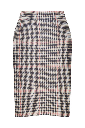 Klasyczna spódnica z domieszką wiskozy, nadruk w kratę Klasyczna spódnica z domieszką wiskozy, nadruk w kratę
