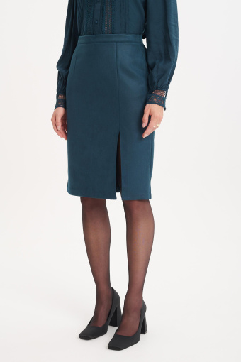 Ciemnozielona spódnica ołówkowa