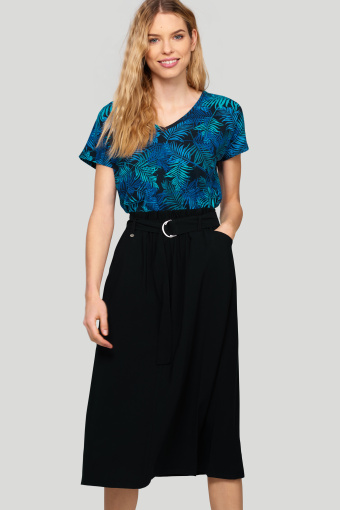 Wiskozowa spódnica z kieszeniami