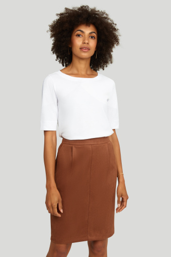 Ołówkowa spódnica z wysokim stanem, brązowa