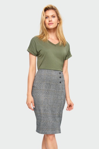 Ołówkowa spódnica w kratę