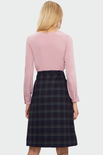 Spódnica w formie trapezu w kratę