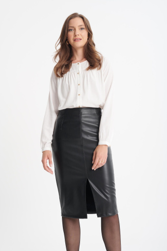 Spódnica ze skóry ekologicznej, czarna