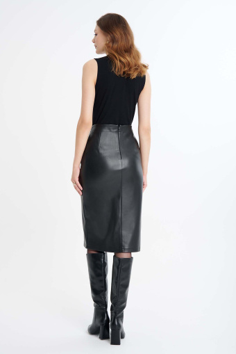 Spódnica ze skóry ekologicznej, czarna