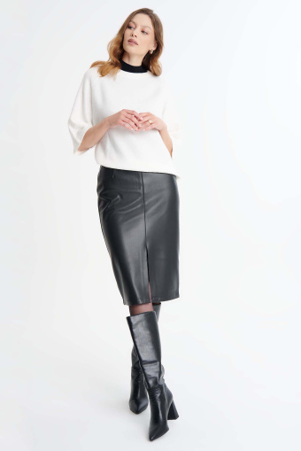 Spódnica ze skóry ekologicznej, czarna