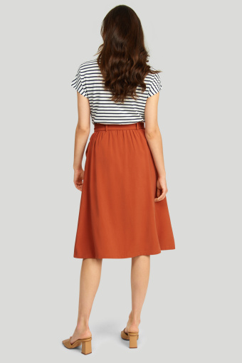 Wiskozowa spódnica, zapinana na guziki