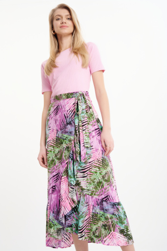 Kolorowa spódnica z printem tropic