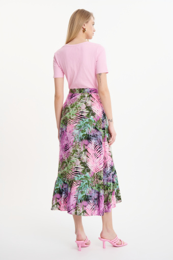 Kolorowa spódnica z printem tropic
