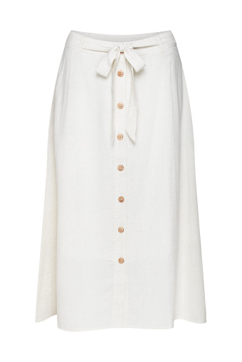 Beżowa spódnica z kontrastowymi guzikami