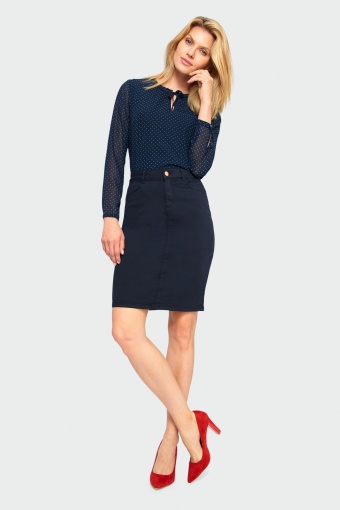Granatowa spódnica ołówkowa