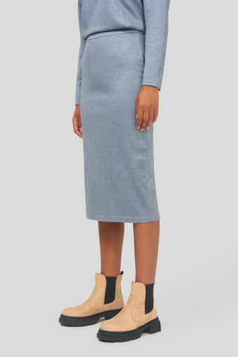 Szara, casualowa spódnica za kolano