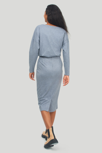 Szara, casualowa spódnica za kolano