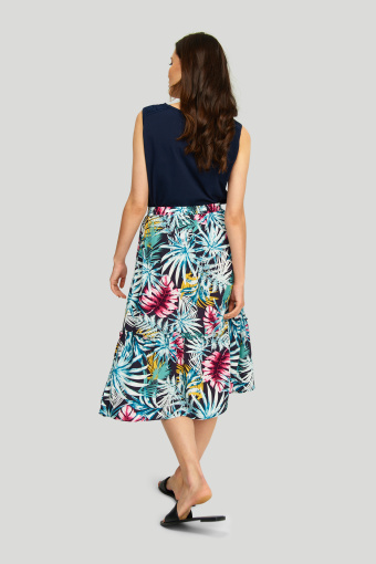 Spódnica z gumą w pasie do połowy łydki