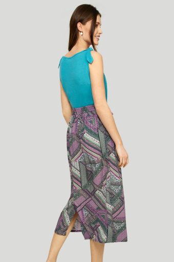 Długa wiskozowa spódnica z nadrukiem