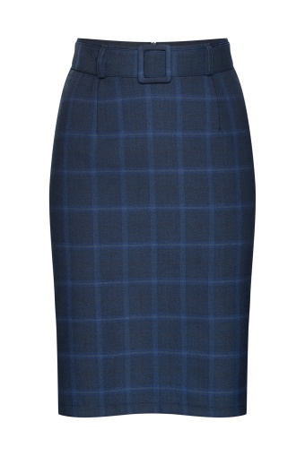 Granatowa spódnica w kratę