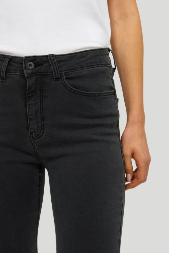 Grafitowe, jeans'owe spodnie typu rurki
