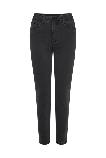 Grafitowe, jeans'owe spodnie typu rurki