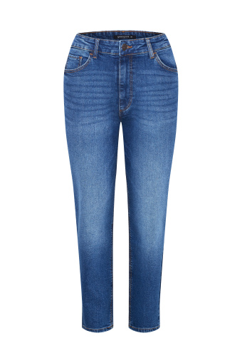 Luźne jeans'y typu mom fit, granatowe Luźne jeans'y typu mom fit, granatowe