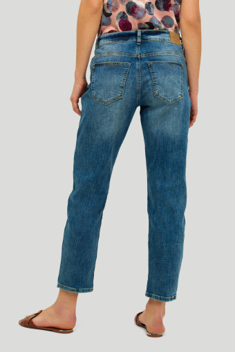 Spodnie jeansowe typu boyfriend, ciemny granat