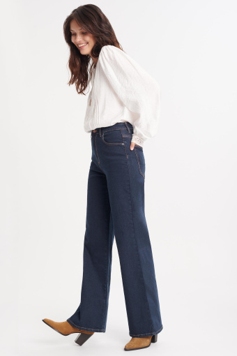 Ciemnogranatowe jeansy wide leg Ciemnogranatowe jeansy wide leg