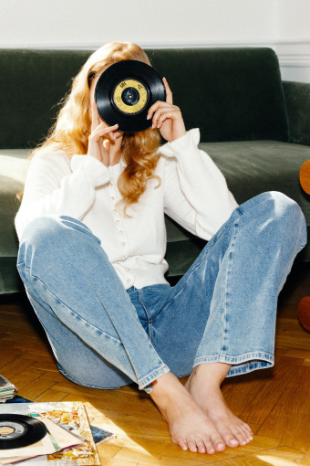 Niebieskie jeansy straight leg