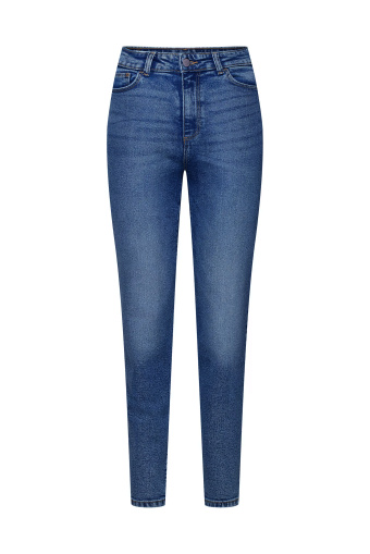 Ciemnoniebieskie spodnie jeansowe mom fit