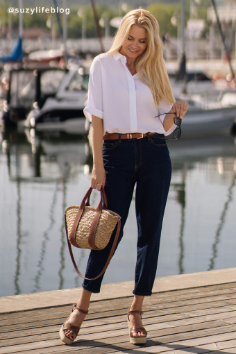 Granatowe jeansy mom fit Granatowe jeansy mom fit