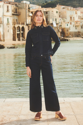 Granatowe jeansy wide leg Granatowe jeansy wide leg