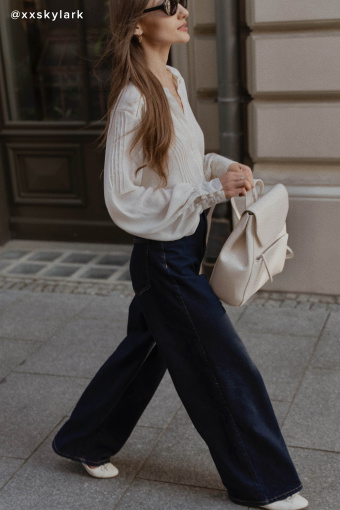 Granatowe jeansy wide leg Granatowe jeansy wide leg