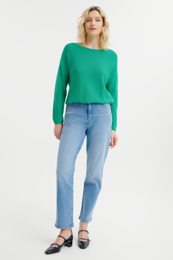 Spodnie typu mom fit w kolorze niebieskim 