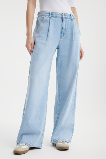 Spodnie z jasnego denimu typu wide leg 