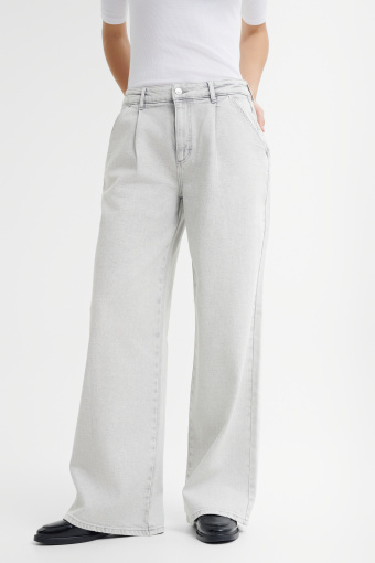Szare spodnie jeansowe wide leg  Szare spodnie jeansowe wide leg
