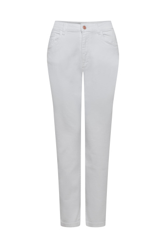 Białe mom-jeans z wysokim stanem