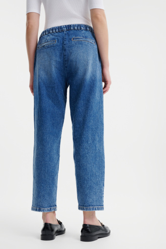 Spodnie jeansowe typu mom fit z gumką w pasie 