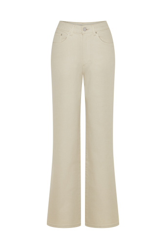 Jasnobeżowe jeansy straight leg Jasnobeżowe jeansy straight leg