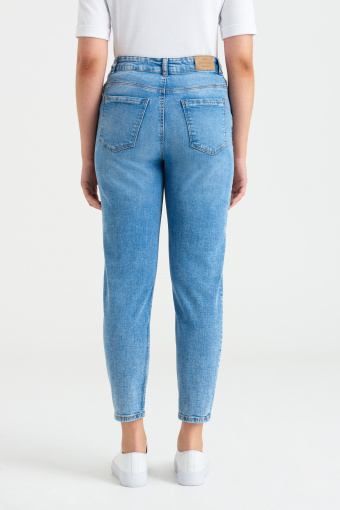 Spodnie jeansowe typu mom fit, jasnoniebieskie