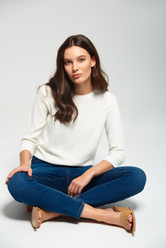 Denimowe, dopasowane spodnie