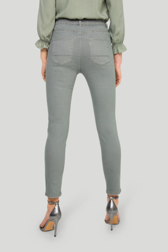 Bawełniane, dopasowane spodnie