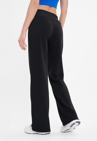 Dresowe spodnie wide leg, czarne