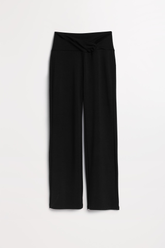 Dresowe spodnie wide leg, czarne