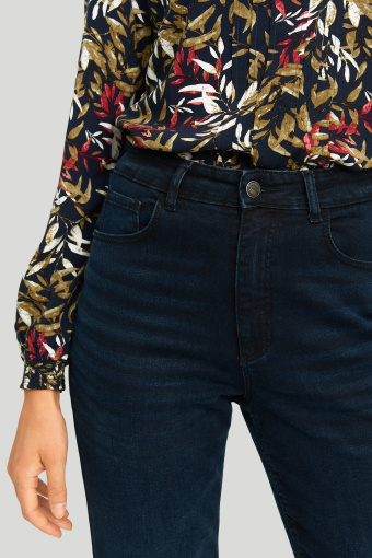Stylowe jeansy o kroju mom-fit, ciemny granat Stylowe jeansy o kroju mom-fit, ciemny granat