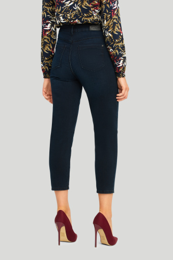 Stylowe jeansy o kroju mom-fit, ciemny granat Stylowe jeansy o kroju mom-fit, ciemny granat