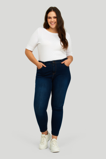 Elastyczne, granatowe jeansy o kroju slim-fit Elastyczne, granatowe jeansy o kroju slim-fit