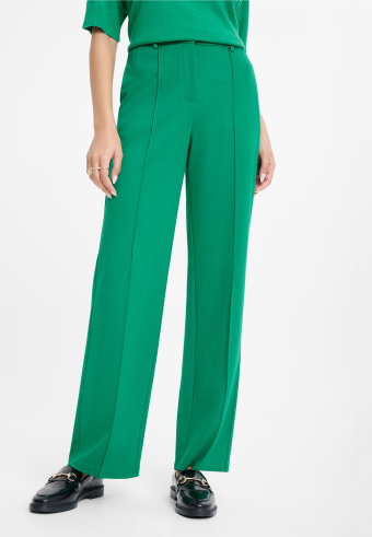 Intensywnie zielone spodnie wide leg