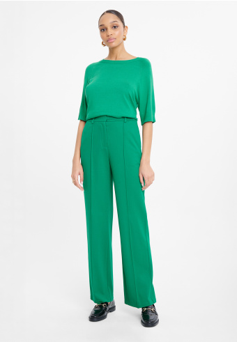 Intensywnie zielone spodnie wide leg