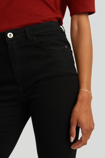 Bawełniane, czarne spodnie