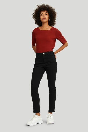 Bawełniane, czarne spodnie