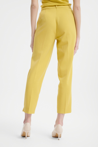 Limonkowe spodnie typu cygaretki 