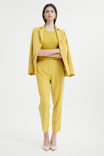 Limonkowe spodnie typu cygaretki 
