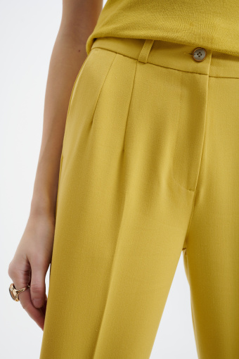 Limonkowe spodnie typu cygaretki 